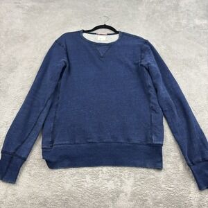 Apolis Global Citizen Sweatshirt Mens M Navy Blue Distressed Grunge Minimalist